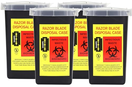 4 pcs Sharps Bin Sharps Box for Needles Travel Bin Yellow Sharps Bin Small Bin, Sharps Containers & Needle Destruction(Black)