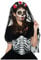 Horror-Shop Dia de los Muertos Kopfschmuck mit Rosen & Totenköpfen