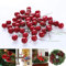 Starworld 30 Pieces Christmas Red Berries, DIY Artificial Fruit Berry Holly Flower Branch Wreath Craft Decoration