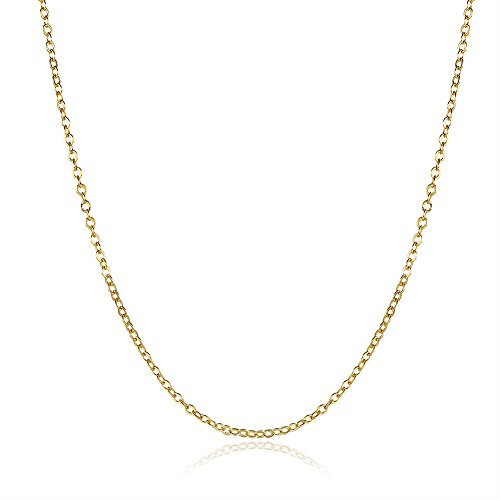 BODYA 1.5 MM Twisted Rope Curb Chain Necklace Italian Thin Strong Lobster Clasp Yellow Gold