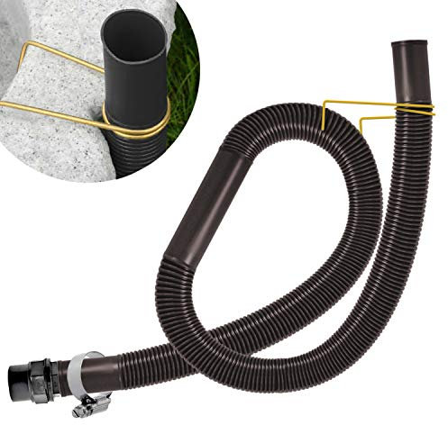 ENTNAHME-Set für REGENTONNE und REGENFASS, für REGENWASSERTANK mit Schlauch in grau/braun und WANDDURCHFÜHRUNG (ca. 32mm= 5/4 Zoll) (Braun)