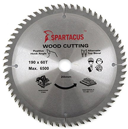 Spartacus Wood Cutting Circular Saw Blade 190mm x 20mm Bore 60 Teeth