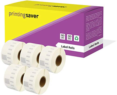 Printing Saver 5x 99013 36 x 89 mm Transparent Adressetiketten (260 Stück/Rolle) kompatibel für LabelWriter 310 320 330 4XL 400 450 Turbo/Twin Turbo/Duo & Seiko SLP Etikettendrucker