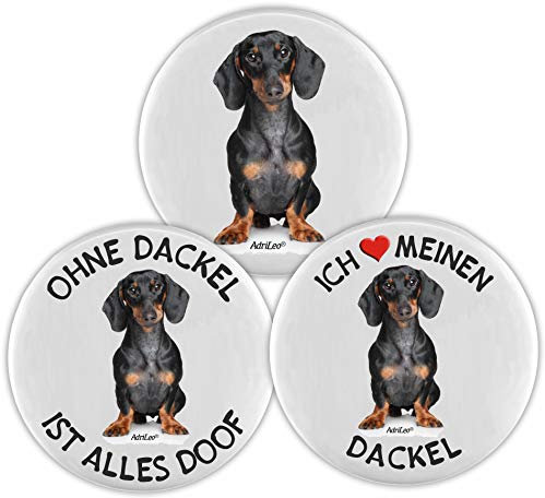 AdriLeo Kühlschrankmagnet - 3er Set - Dackel (Kurzhaarteckel)