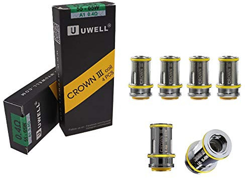 Uwell Crown III 3 Coils Verdampferköpfe 0.4 Ohm A1 Ersatz Coil 55-65W (Grün)