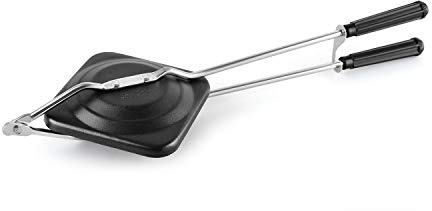 Cello Sandwich-Gas-Toaster aus Aluminium mit Antihaftbeschichtung | Kompatibilität mit Gasherden | Flammfestes Design | Hitzebeständiger Griff | Sandwichmaker | Sandwich-Toaster | Schwarz