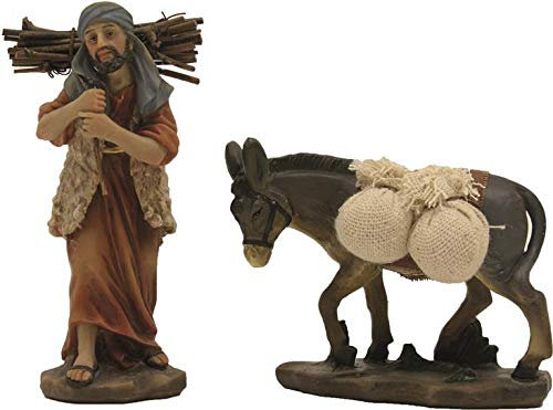 Dekop Holzträger mit Esel 2tlg, geeignet für 10cm Krippenfiguren (44635100105)