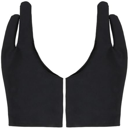 Guanti disegno a due dita 4 pezzi Guanti disegno antimacchia per tablet o anti-attrito per schizzi Taglia S (nero)