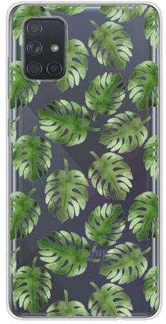 1001 Handyhülle Schutzhülle aus Silikon für Samsung Galaxy A71 – Monstera-Blätter
