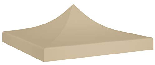 Festnight Ersatzdach Pavillon 3x3 m Pavillondach Ersatzbezug Partyzeltdach Zeltdach Wasserdicht Partyzelt Dach für Gartenpavillon Partyzelt Gartenzelt, Beige 270 g/m²