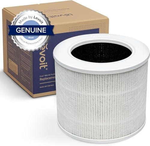 LEVOIT Core Mini Luftreiniger Ersatzfilter, 3-in-1, hocheffiziente Aktivkohle, Core Mini-RF, 1 Stück, Weiß