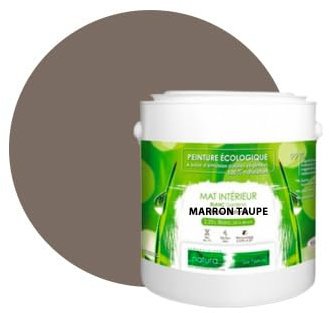 BOX DECO COULEURS Peinture murale naturelle écologique aspect mat intérieur Natura - 2,5L / 33m², Marron Taupe