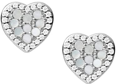Fossil Ohrringe Für Frauen Sterling Silber, 9.1mm X 9.1mm Silber Sterling Silber Ohrringe, JFS00568040