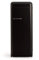 CREATE / RETRO FRIDGE 150 SCHWARZ/Kühlschrank mit Gefrierfach 281L in Schwarz, Griff Schwarz / 102W, niedriger Energieverbrauch, 150cm, 3 Ablagen, Temperaturregelung,60x60x150cm