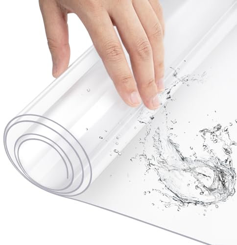 WOLTU Tischfolie Transparent 2mm aus PVC, Glasklare Tischdecke als Tischschutz, Wasserfest, Hitzebeständig, Abwaschbar, Rechteckig 80x140 cm
