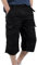 YAOBAOLE Kurze Sommerhose Cargo Shorts Männer Caprihose Army Hose Outdoor Leichte Arbeitshose Sommer Schwarz 3XL