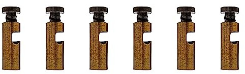 LEDSone 6 Pack Ceiling Cable Mount Yellow Brass Hook for Swag Pendant and Chandelier Lighting Minimalist Cord Keeper Swag Hook for Ceiling and Wall Modern Ceiling Hooks for Swag Light Easy Fit.