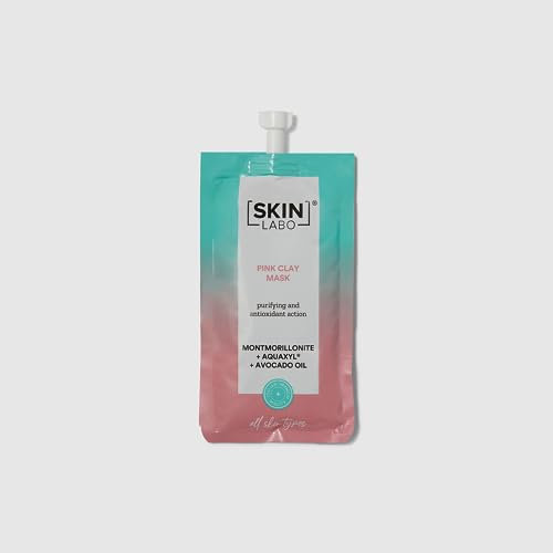 SkinLabo - Maschera all'Argilla Rosa - Purifica e Perfeziona la Pelle del Viso, Maschera Delicata, Riduce le Impurità - 30 ml