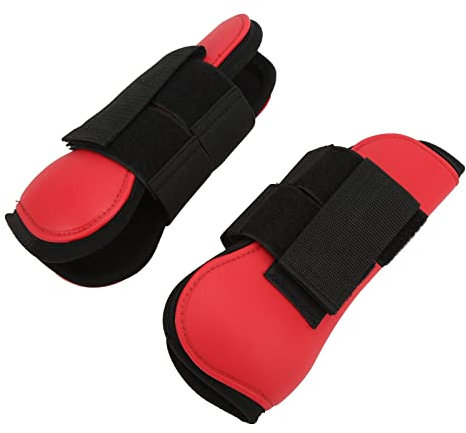 Pferdestiefel, Pferdesehnen-PU-Shell-Gamaschen-Set für Pferde (rote Vorderbeine 22 x 20 cm)