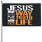 Garten Flaggen Jesus Der Weg Die Wahrheit Und Das Leben Jesus Rettet Jesus Kreuz Gott Personality Flags Uv-Beständig Feiertage Flags Weatherproof Balkonflagge Für Parade Outdoor 90x150cm