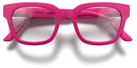 LONDON MOLE Tricky Lesebrille | Rechteckige, Coole, Stilvolle Brille | Herren Damen Unisex | Federscharniere | Mattrosa | + 2,5 Vergrößerung