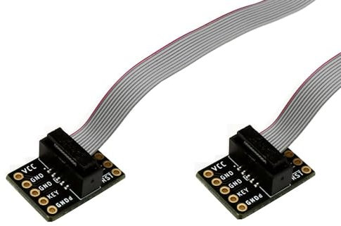 Treedix JTAG Breakout Board Adapter Konverter SWD Breakout Jtag Debug Board mit 2 Reihen 1.27mm Pitch 10 Pins Weiblich zu Weiblich IDC Männlich Flach Flexible Graue Flach Band Jumper Kabel 200mm