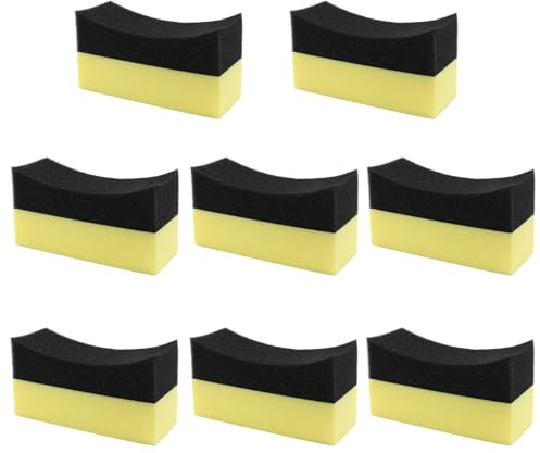 Jiozermi Lot de 8 éponges applicatrices de pneu pour cirage de pneu - Éponge de polissage de couleur pour vitres de voiture