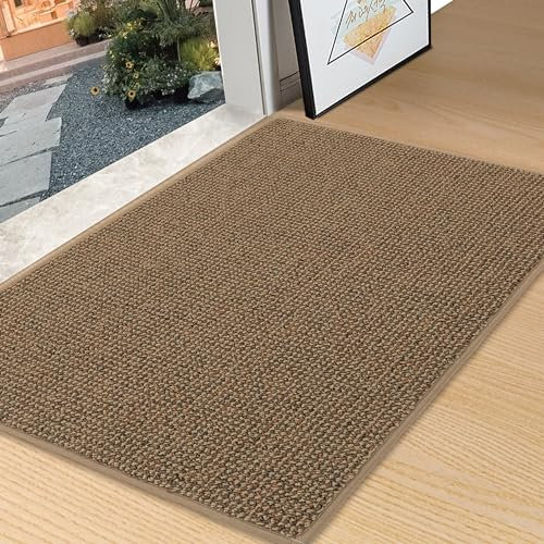 BEQHAUSE Fußmatte Innen Schmutzfänger Türmatten rutschfest, Schmutzfangmatte Waschbar Eingang Matte Fussmatte für Front Hintertür, Eingang, Flur, 80x120 cm, Taupe