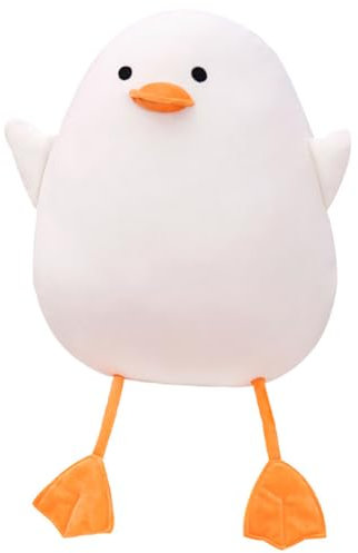 ISAKEN 70CM Enten Plüschtiere Kawaii Plüsch Große Ente Puppe Weiches Kuscheltier Riesen Weißes Gänse Stofftier Niedliches Schlafkissen PlüschkissenKissen Geschenk für Kinder Mädchen und Jungen