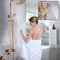 Système de douche rétro avec thermostat et mitigeur en laiton - Ensemble de douche avec douche à effet pluie doré - Montage mural - Bec de baignoire cascade - Salle de bain