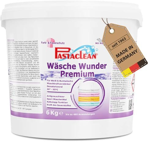 Pastaclean® 6 kg Wäsche Wunder Waschkraftverstärker XXL Vorratspack | Wäsche-Booster & Fleckenentferner | Für weiße und für bunte Wäsche