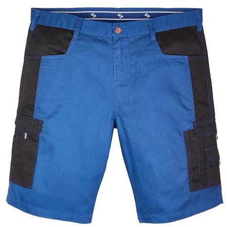 Scheibler Workwear – Shorts Gary Herren – Arbeitshose kurz für die Arbeit – Arbeitsshorts für den Sommer – Cargo Shorts mit viel Stauraum – verfügbar in den Größen S-XXL (Azur/Schwarz)