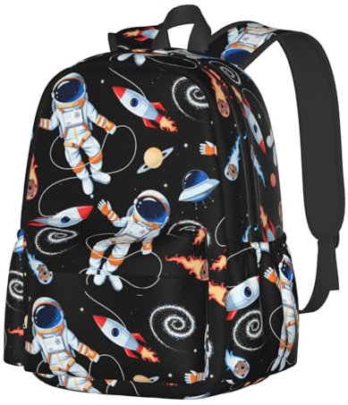 Rucksack, Schultasche, leicht, Büchertasche, lässiger Tagesrucksack für Mädchen, Jungen, Kinder, Damen, Herren, Reise-Laptop, 40,6 cm (16 Zoll), Weltall, Tagesrucksäcke