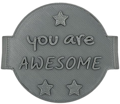 You Are Awesome Cookie Stamp Fondant Embosser 6cm (2.36 inches) for Baking, Icing, Fondant, Biscuits, Cookie, Cupcake, Decoration - Made in UK - The Cookie Factory