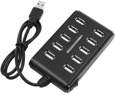 Namvo USB2.0 HUB Docking Station 10 Port USB Hub with Switch for Laptop PC Interface Device