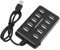Namvo USB2.0 HUB Docking Station 10 Port USB Hub with Switch for Laptop PC Interface Device