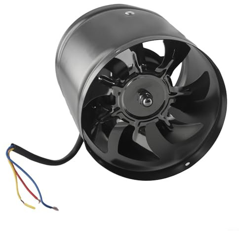 Inline Extractor Fan 150mm Inline Fan Bathroom Extractor Fan Silent Duct Extractor Fan Kitchen Ceiling Extractor Grow Tent Booster Duct Fan Tube Insertion Fan(Black)