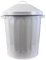 Unibos | Small 15 Litre 15L Round Shape White Colour Metal Bin Recycle Rubbish Waste Dustbin Bin With Lid