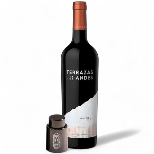 Terrazas de los Andes Malbec & Wine Stopper 75cl - Red Wine Gift, Wine Accessories