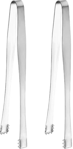 Jeorywoet Eierreiniger, 2Pcs Eiszange, Edelstahl Eier Chalaza Entferner, 6 Lange kleine Zangen mit scharfen Zähnen Machen das Greifen von EIS einfach Eiszange für Eiseimer, Servierzange