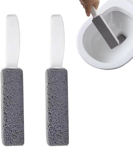 AONAYO 2 Stck Bimsstein Toilettenreiniger mit Griff, Effektive Reinigung, Lang anhaltende Sauberkeit, Umweltfreundlich, Vielseitig Einsetzbar, Kunststoff, Stein