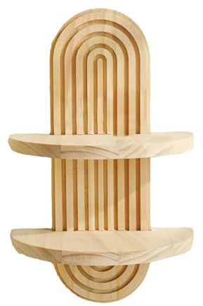 Schwebende Regale Boho - Dekorativer Hängeständer, Architekten aus Naturholz | Elegante Präsentation für Bibliothek, Eingang, Babyzimmer, minimalistische Wohnung, Designerschrank