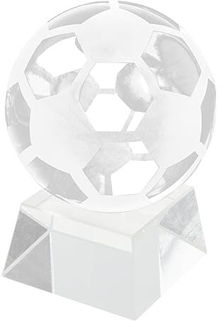 VICASKY Klares Kristall Fußball Ornament Mit Stand Fußball Deko Für Geburtstagsfeiern Sport-Events Und Sammler Kreative Und Charmante Dekoration
