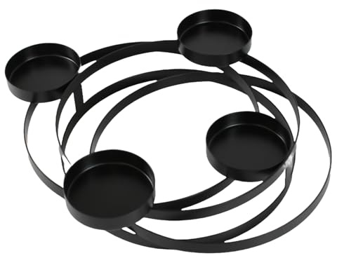 Fachhandel Plus Kerzenständer für Stumpenkerzen – moderner Kerzenhalter für bis zu 4 Kerzen – Metall Deko-Kerzenleuchter in verschiedenen Designs & Farben (Schwarz, Loops)