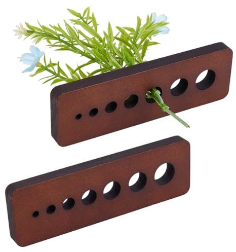 PH PandaHall 7-Lochiger Holz Herb Stripper Kokosbraune Küchen und Gartenwerkzeug 2 Stück Gemüseblattentferner Lose Blätter abstreifendes Werkzeug für Basteln einfache Blattentfernung Loch: 4-15mm