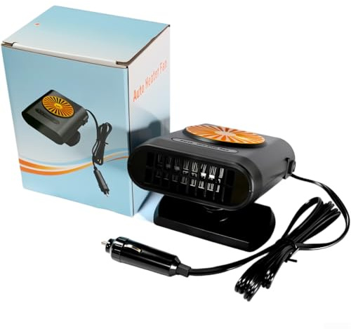 SageFurned Chauffage de voiture portable 2 en 1 pour désembuage de pare-brise (12 V 200 W) (orange)