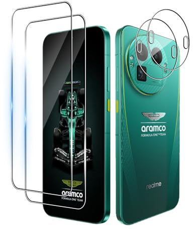 Bihizei Protector de Pantalla para Realme GT 8 Pro, Vidrio Templado | 2 Piezas Protector Cristal Templado + 2 Protector de Lente Cámara, Fácil de Instalar, Anti-Arañazos, 9H Dureza