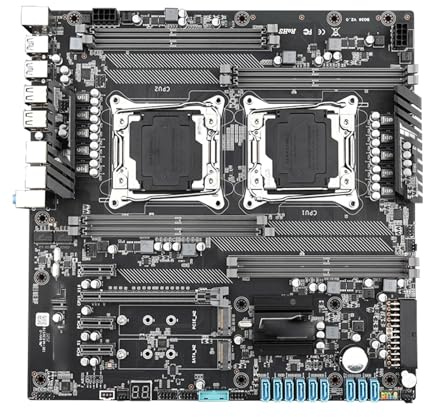 Placa Madre Kit de Placa Base Fit For SZMZ X99 Dual Z8 LGA2011 v3 con procesador Xeon e5 2696 V4, 4 x 32 GB = 128 RAM DDR4 2133 MHz, Chip