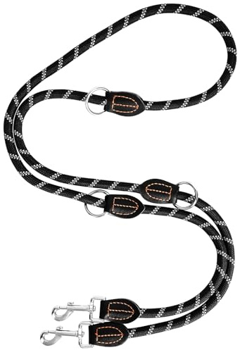 Verstellbare 2m Hundeleine 250kg - 2 Karabiner Nylonleine für Großhunde