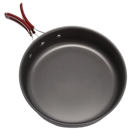 FIXOSHEE Poêle à Frire Portable pour Camping Ustensile de Cuisson Extérieur Sûr sans Revêtement pour Œufs Crêpes et Sandwichs Randonnée